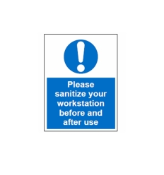 Covid-19 Sign (Please sanitize your workstation before use)