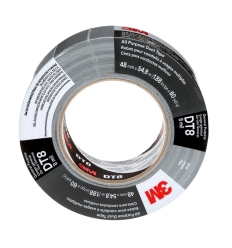 3M™ All Purpose Duct Tape DT8, Black, 48 mm x 54.8m, 0.2 mm, 24 rolls per case, Individually Wrapped