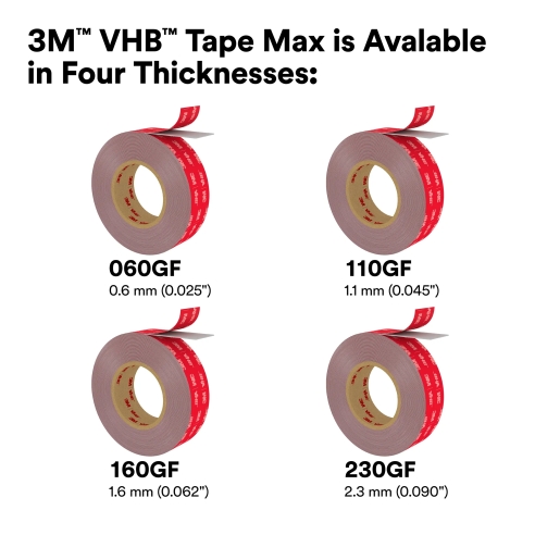 3M™ VHB™ Tape Max-230GF, Grey, 12mm x 22m, 2.3mm, Film Liner