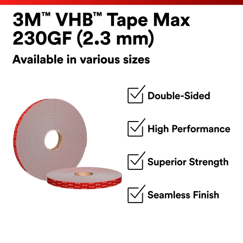 3M™ VHB™ Tape Max-230GF, Grey, 1120mm x 22m, 2.3mm