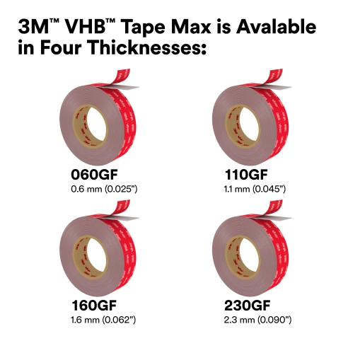 3M™ VHB™ Tape Max-160GF, Grey, 19mm x 33m, 1.6mm