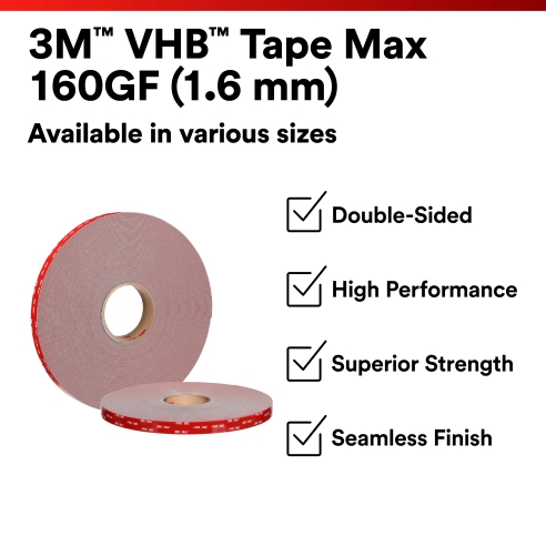 3M™ VHB™ Tape Max-160GF, Grey, 19mm x 33m, 1.6mm